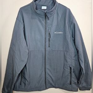 Columbia Gray Softshell Jacket Fleece Lined Zip-Up Men’s XXL
